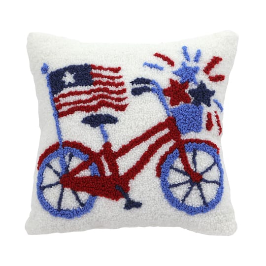 Patriotic Bike Mini Throw Pillow by Celebrate It&#x2122;